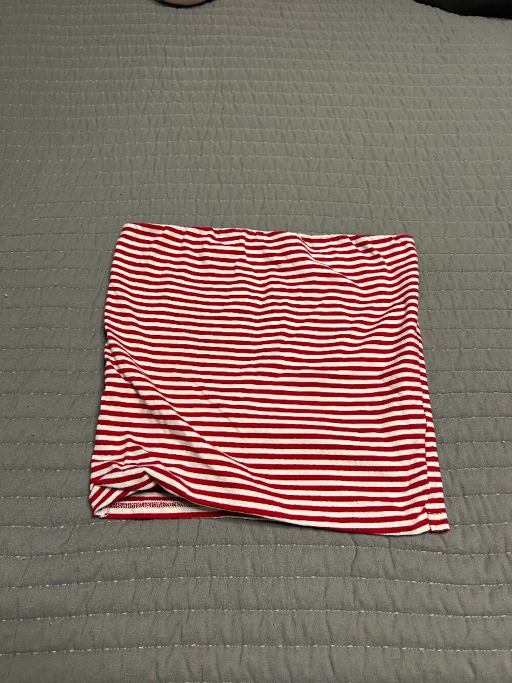 red and white striped tube top